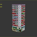 White Tall Building Exterior With Green Accents Multiple Floors Balconies And Ground Floor Shops