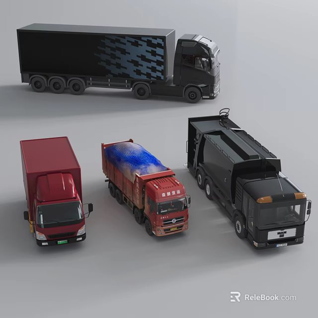 Various Truck Models Including Cargo Garbage And Delivery Vehicles 3d model 