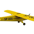 Bright Yellow Fighter Jet With Fixed Wings Single Engine And Wing Identification Numbers 3d model