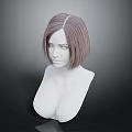 Game Movie Character 3D Head Model With Brown Short Hair Stylized Design