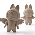 Cute Rabbit Themed Dolls Featuring Winged Red Bull Design and Green Fluffy Outfit