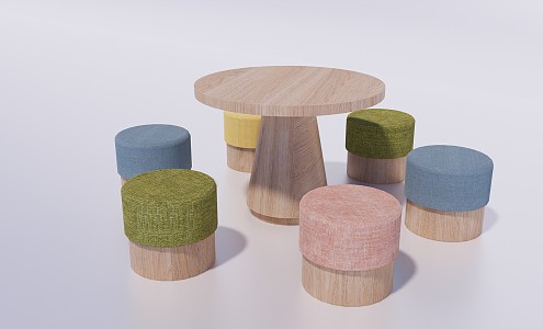 Nordic Children's Tables and Chairs Simple Children's Tables and Chairs Casual Tables and Chairs 3d model