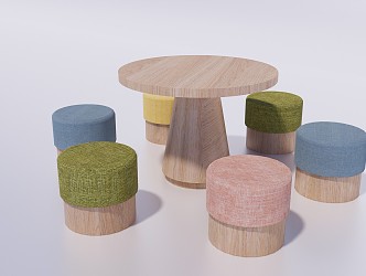 Nordic Children's Tables and Chairs Simple Children's Tables and Chairs Casual Tables and Chairs 3d model