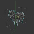 Low Poly Sheep Sculpture With White Body And Black Head Legs Geometric Design
