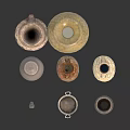 Collection of Ceramic Vases and Earthenware Pots with Small Statue and Decorative Bowl