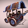 Modern Cartoon Wooden Car Cartoon Carriage Trolley Trolley 3d model