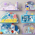 Space Exploration Themed Decorations With Astronaut Rocket And Chinese Space Elements 3d model