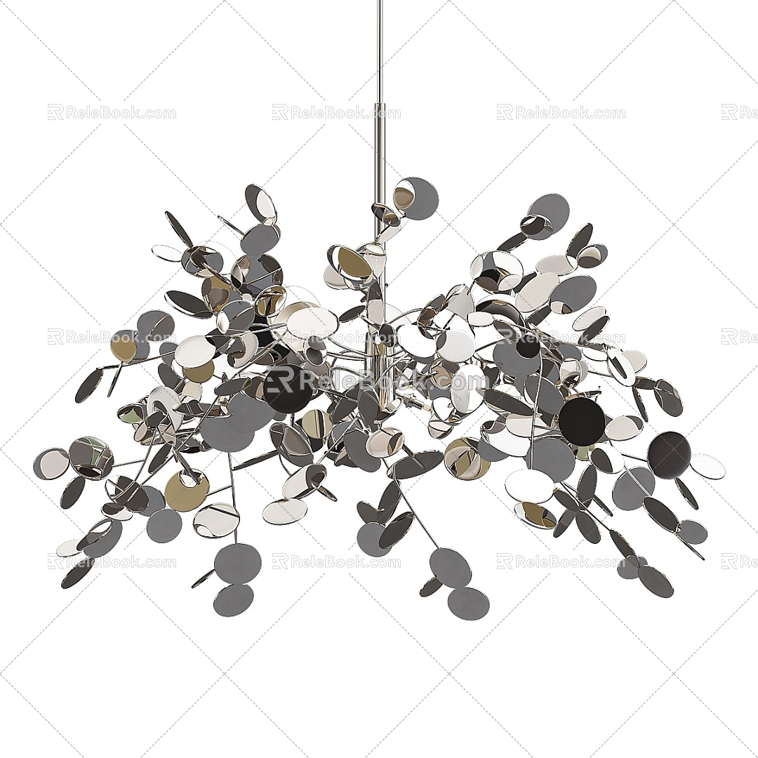 Modern chandelier chandelier mezzanine silver hanging pendant 3d model