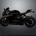 Sleek Black Motorcycle Featuring Gold Accents And Modern Sporty Design Details