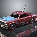 Red And Blue Racing Car Model With Antenna Red Marked Wheels And Spirit Lettering