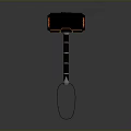 Black Thor Inspired Hammer Weapon With Orange Glowing Patterns And Handle Ring