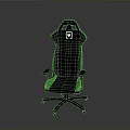 Black And Green Gaming Chair With Mesh Design Logo On Backrest Black Base And Wheels
