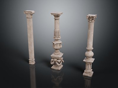 European style pillar stone pillar stone pillar old stone pillar model