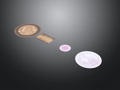 Decorative Household Items With Various Plates And A Small Paper Card 3d model