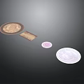 Decorative Household Items With Various Plates And A Small Paper Card