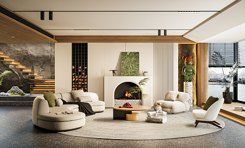 modern living room 3d model