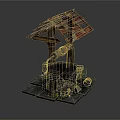 Traditional Well Structure With Wooden Frame Red Wooden Roof Stone Base And Water Bucket