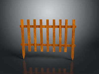 Natural Wooden Fence Enhancing Scenic Outdoor Landscape with Calm Garden Atmosphere and Lush Green Plants 3d model