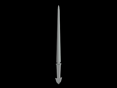 Silver Long Spear Weapon with Slender Shaft Pointed Tip and Handle Design 3d model