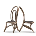 Stylish Wooden Leisure Chairs in Light Yellow and Dark Brown with Curved Back Design