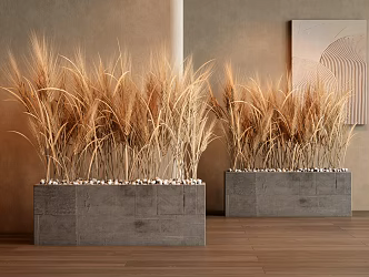 Wheat Ears Rice Ears Ornaments Flower Box 3d model