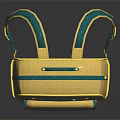 Stylish Yellow Backpack With Blue Accents Front Diamond Logo And Double Shoulder Straps