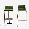 Modern Bar Stools With Various Styles Colorful Seats And Sleek Metal Frames 3d model