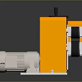 Orange White Industrial Mechanical Equipment With Motor Control Panel And Stable Base 3d model