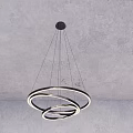 Modern Double Circular Ring Chandelier with Metallic Finish and Ceiling Mounted Design