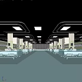 Hospital Outpatient Ward Interior With Beds Medical Equipment And Lighting