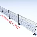 Sturdy Wire Mesh Fence With Black Posts For Construction Site Security 3d model