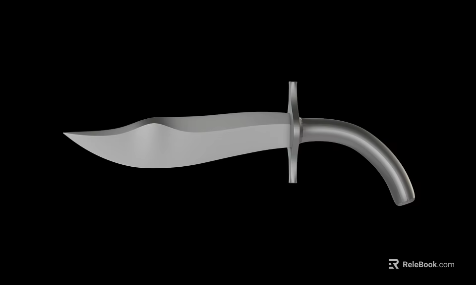Tactical Military Knife With Sharp Metal Blade And Curved Handle Design For Outdoor Survival 3d model 