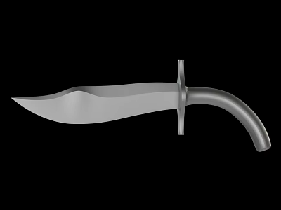 Tactical Military Knife With Sharp Metal Blade And Curved Handle Design For Outdoor Survival 3d model