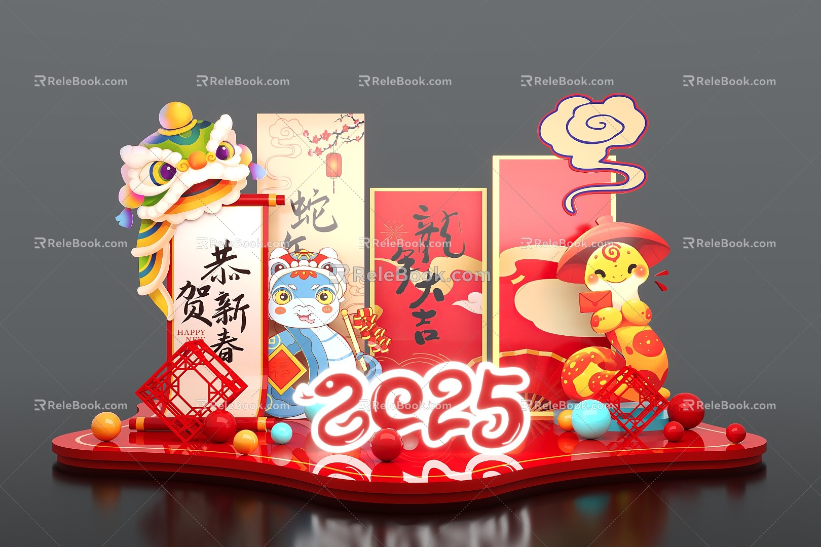 New Year Meichen Meichen Design Mall Meichen Year of the Snake Meichen 3d model