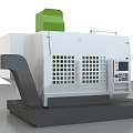 Industrial CNC Machining Equipment with White Body Green Top Parts and Control Panel