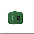 Two Green Square Shaped Compact Refrigerators Freezers With Digital Display Showing Temperature And Time