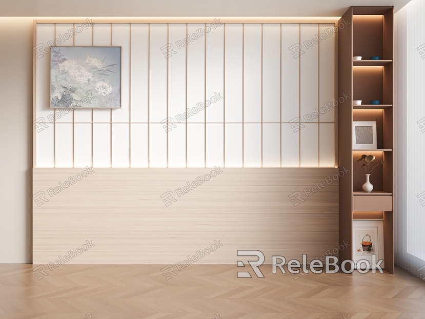 Japanese Style Background Wall Bedside Background Wall Chinese Style Background Wall Antique Background Wall model