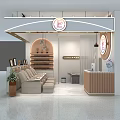 Elegant Modern Beauty Hair Salon Interior With Comfortable Sofa Product Shelves And Reception Desk