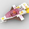 LEGO toy blocks gingerbread man spaceship 3d model