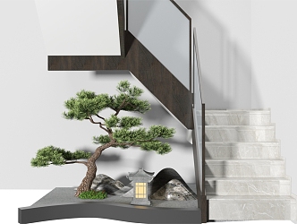 Modern Stairs Corner Stairs 3d model