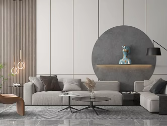 Modern sofa coffee table combination 3d model