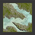Natural Landscape Design Featuring Rolling Green Hills And Blue Water Bodies