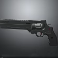 Modern Metallic Revolver Weapon 3D Rendered With Detailed Components And Studio Lighting Background