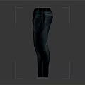 Dark Green Straight Leg Jeans With Leather Belt And Classic Design