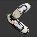 Nike White Blue Pink Sneakers With Green Tongue And Classic Design