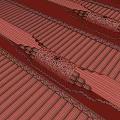 Wooden Ceiling With Carved Patterns And Grid Design 3d model