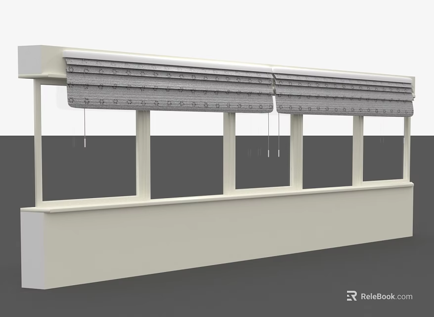 White Window Furniture For Home Interior With Slatted Blinds And Sill Frame Design 3d model 