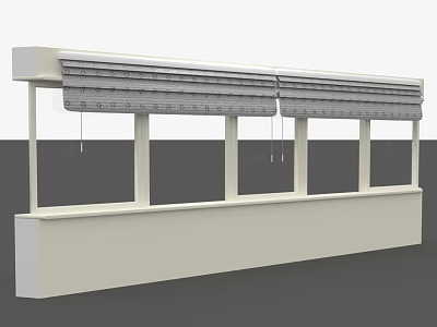 White Window Furniture For Home Interior With Slatted Blinds And Sill Frame Design 3d model