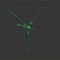 Multi Armed Weapon With Wooden And Metal Parts And Spiked Mechanical Structure Tips