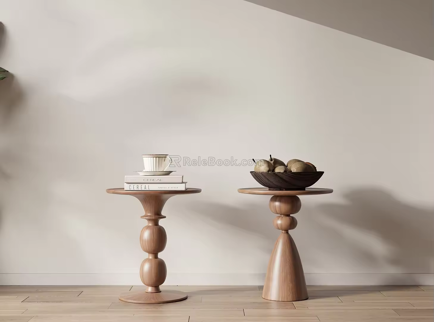 Round side bedside table 3d model